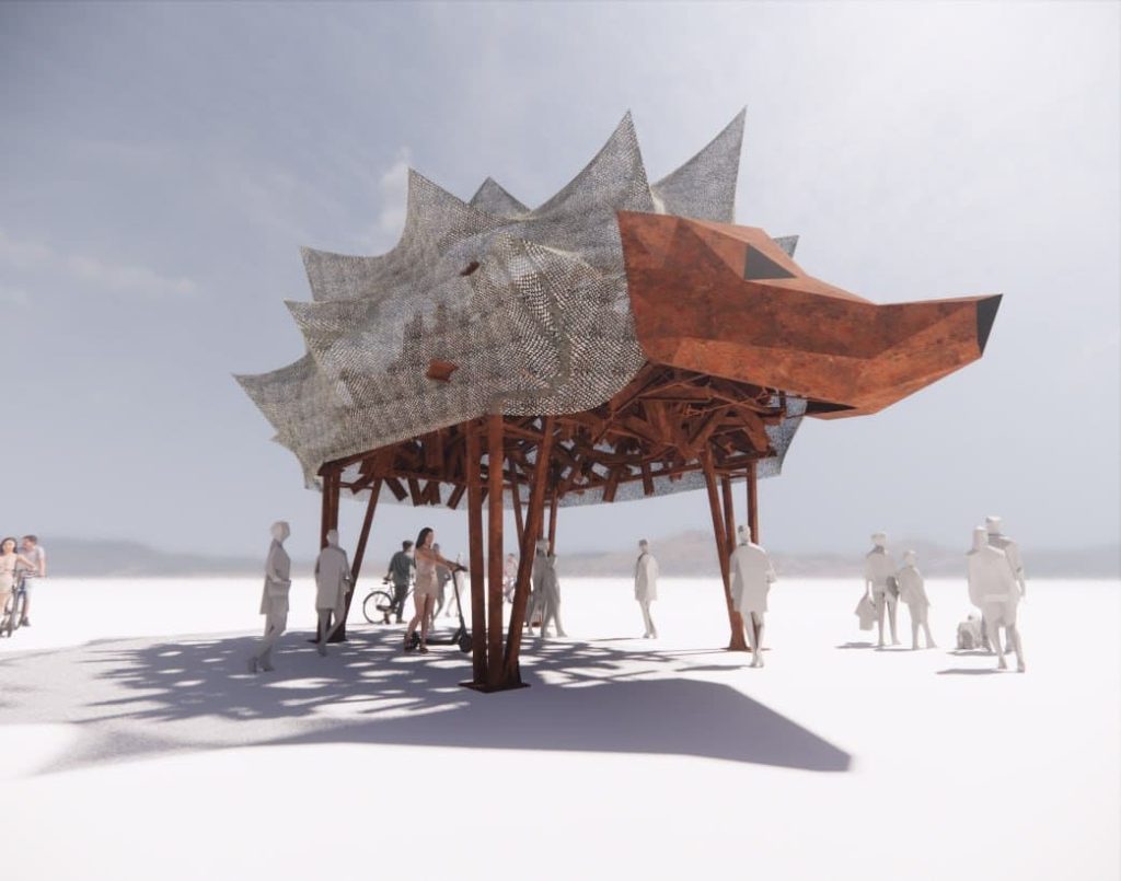 Українці представлять на Burning Man військовий меморіал The Hedgehog Temple